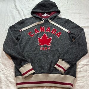 94. Gray Canada Hoodie with Red Accents‎ (m)